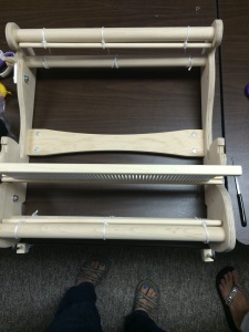 Here's the loom ready and waiting for us to warp it.