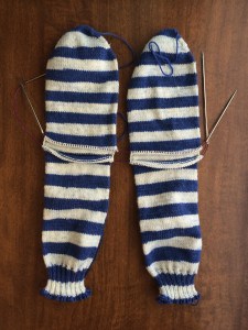 Plain Vanilla Socks, Toe Up Two at a Time on Two Circulars with Afterthought Heels