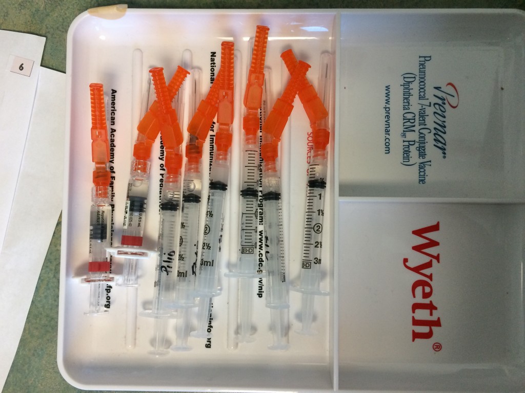 Two of these were for my husband's; the rest of those needles were for me.  He'd already had many of the necessary immunizations because of his previous travel.