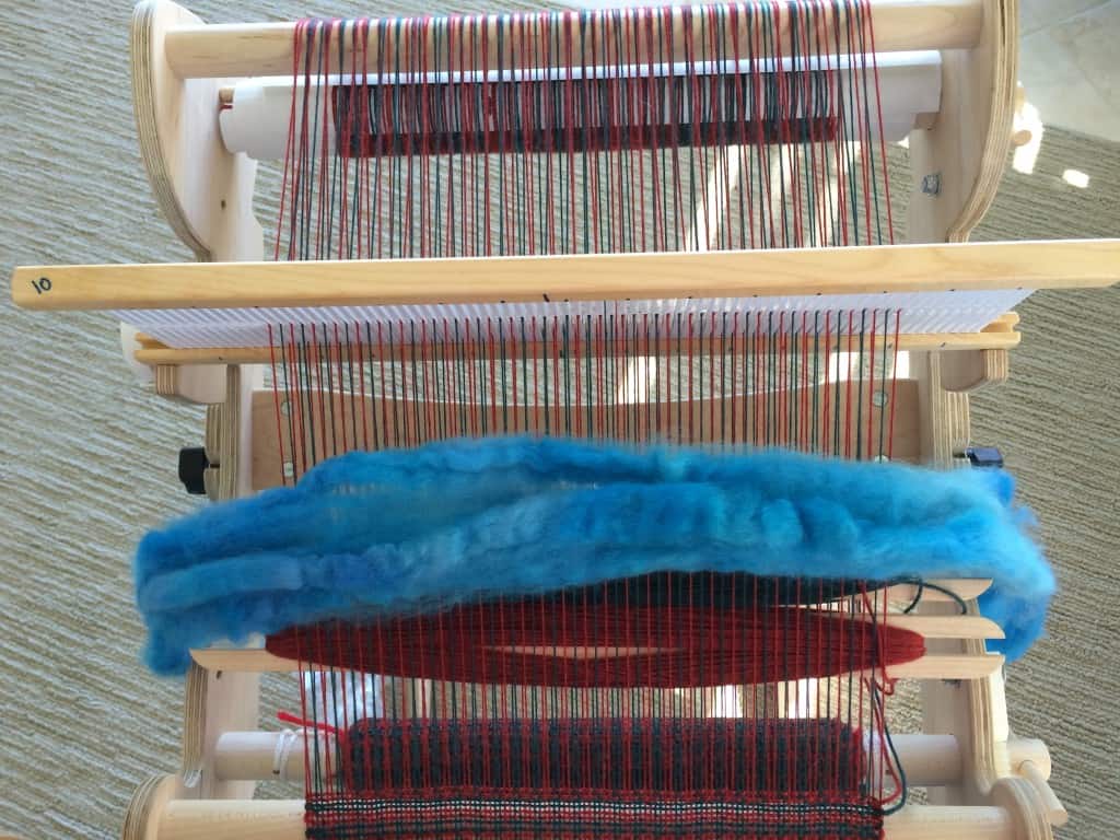 I promise I actually did weave -- the loom wasn't just a handy fiber holder.